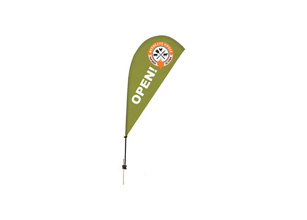 7' Teardrop Feather Flags || Tradeshow Signage || 1 Sided, Ground Spike