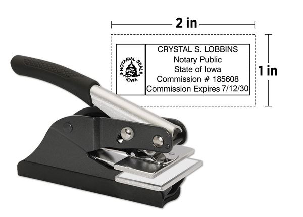 Custom Notary Pocket Embosser || Custom Notary Embossers || 1" x 2" Impression