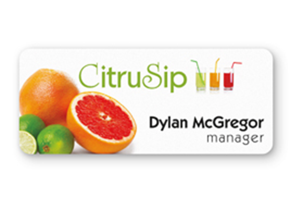 Full Color Plastic Name Badge || Custom Badges || 3" x 1 1/4"